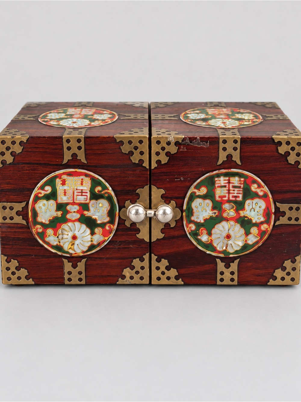 Korean Decorative Mini Cabinet with‎ Chinese Double Happiness Symbol